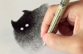 Nghệ sỹ Malaysia tạo hình những con mèo tuyệt đẹp chỉ bằng mực nước và bút lông